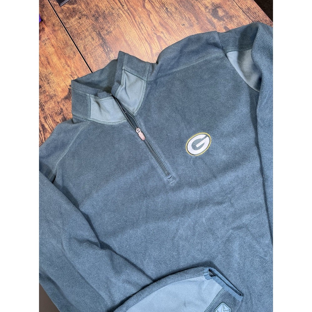 Green Bay Packers Sweatshirt Mens XL Green NFL Antigua Quarter Zip